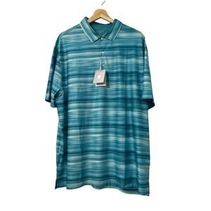 Hickey Freeman Mens XL Polo Shirt Golf Aqua Blue